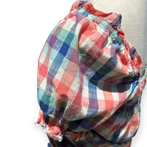 🌻Modcloth Smocked Summer Madras Crop Top  Size Small - Picture 6 of 10